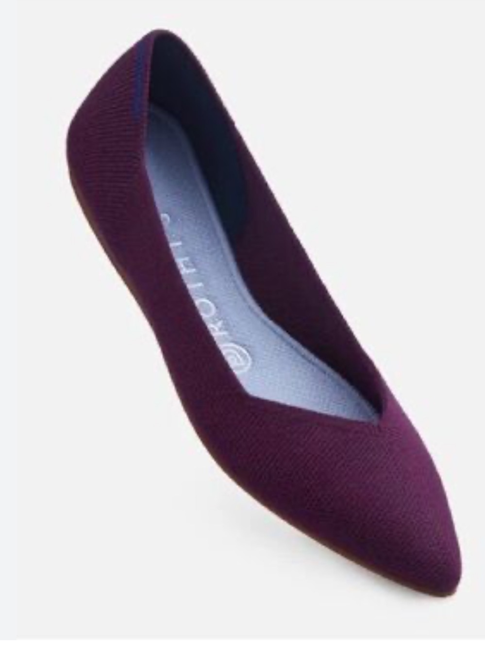 Rothy’s Aubergine Merino Wool Blend Point FlatsSize 8 NWOT
